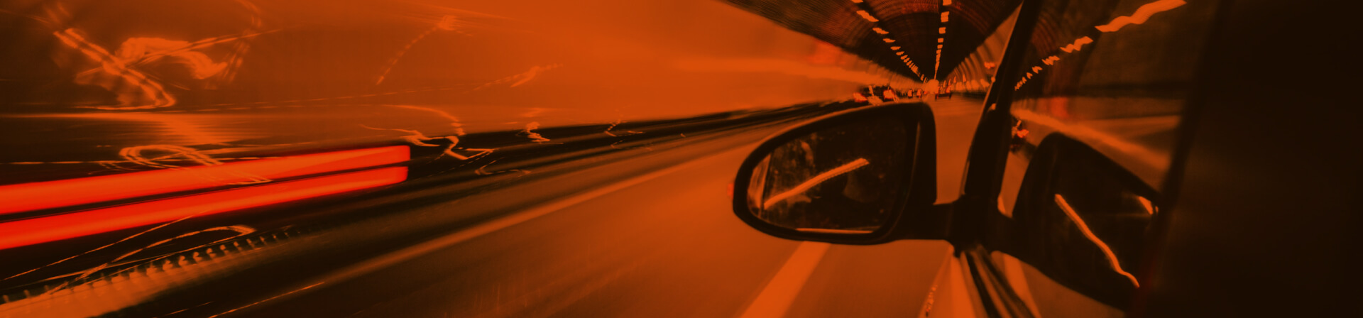 car driving on road window look on rear view mirror