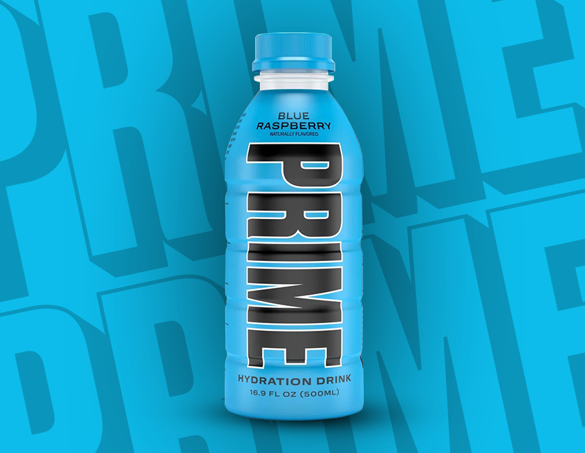 Prime Water Bottle - Blue Raspberry Design (1 bottle)