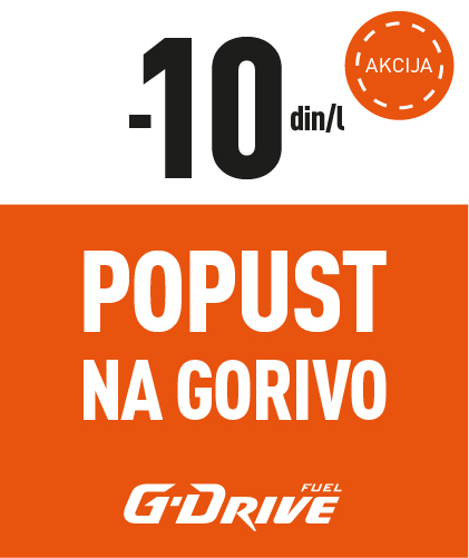 Popust 10 din/l na sva G-Drive goriva
