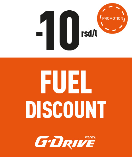 10 RSD/L Discount on all G-Drive fuels